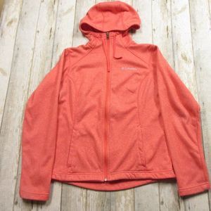 Columbia Sportswear Womens Fleece Lined Jacket WIndbreaker Medium Red Hooded